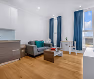 Living area at Heathrow Central Apartments by MySquare