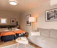 Sitting area in a Studio at  Aparthotel Helsinki Kamppi