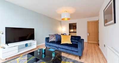 Living area at Docklands apartment