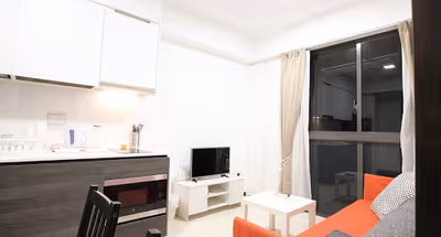 Basic kitchenette at Sims Drive Apartments, Changi