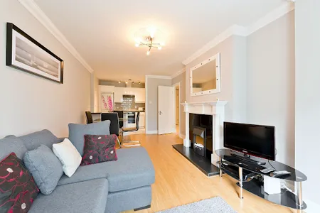 Living room at Docklands apartment