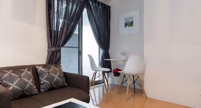 Comfy living area at Ishikawacho Apartments