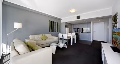Living room at Parramatta apartment