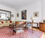 Simplistic living area in Rue Scheffer Serviced Apartment, Champs Elysees