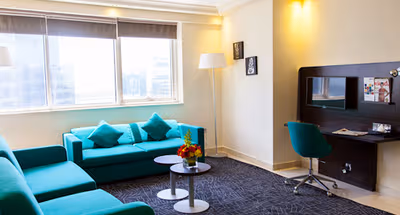 Bright living area at Al Buteen Street Serviced Apartments, Deira