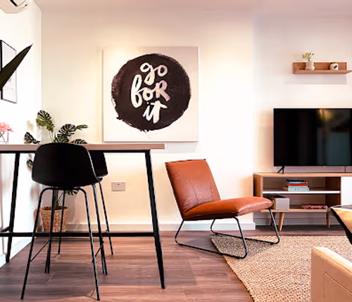 Bright living room at Luxe London Pad: with Free Parking!