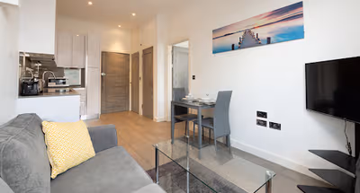Comfy living area at Crescent Properties