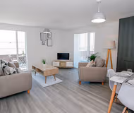Bright living area at Apartments in Northern Quarter Manchester