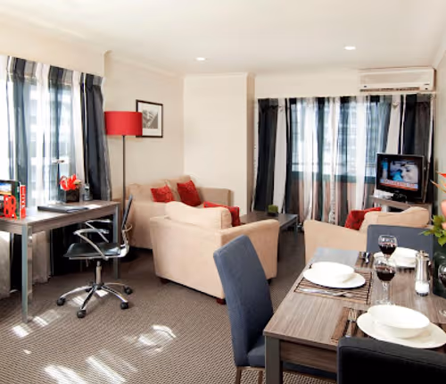 Stunning living area in Quest Auckland