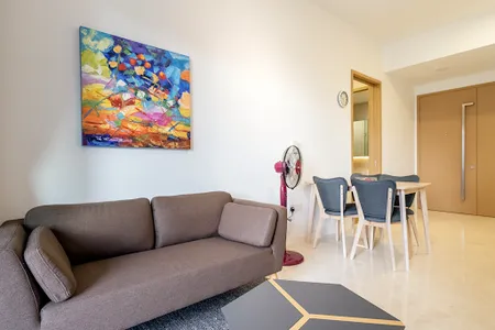 Bright living room at Alexandra View Suites, Singapore
