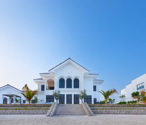 Beautiful Facade of Dubai Villa with Beach Access