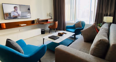 Living area at Diplomatic Street Serviced Apartment