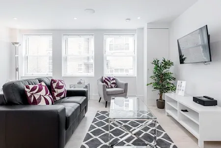 Living room at Ealing apartment