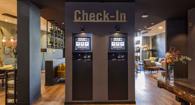 Check-in kiosk for contactless check-in