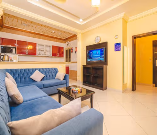 Living area at Prince Majid Road Serviced Apartment