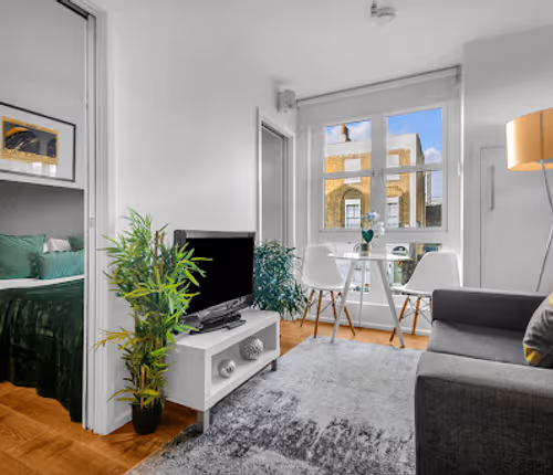 Living area at Camden Road Serviced Apartments by MySquare