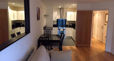 living space at Docklands apartment