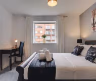 King sized bedroom at Placido Serviced Apartments