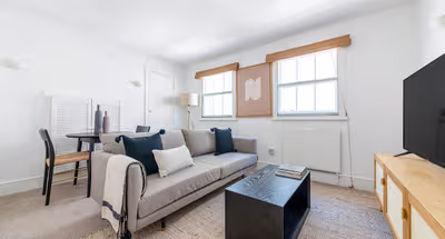 Living area at Covent Garden apartment