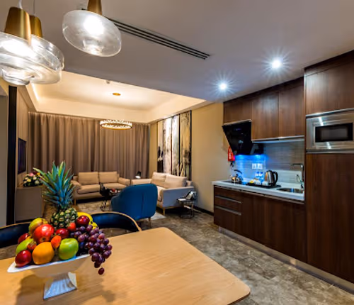 living space at Al Ashriah Street Apartments