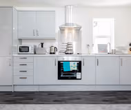 Fully equipped kitchen at Elthorne Luxury Apartments