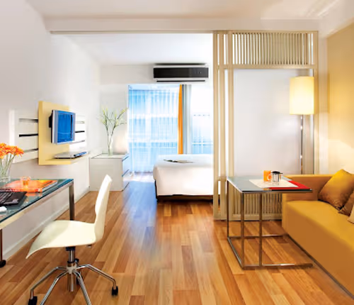 Simplistic living area in Citadines Sukhumvit 16 Bangkok