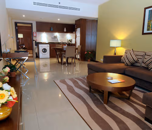 Living area at Airport Road Serviced Apartments, Al Nahyan