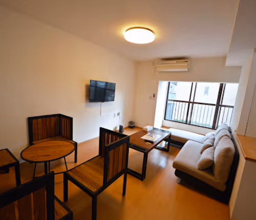 Comfy living area at Aizumicho Serviced Apartment
