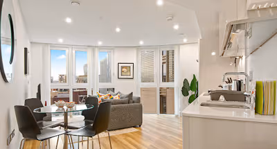 Living room at Aldgate Apartment by MySquare