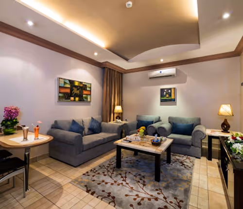 Living room at North Riyadh apartment
