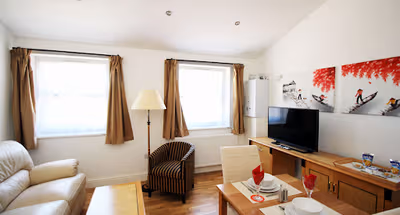 Living room at Wellesley Apartments near West Croydon