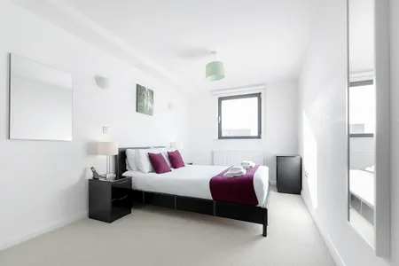 Luxury bedroom at Chorus Apartments