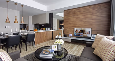 Comfy living area at Sekyen Uptown Serviced Apartment