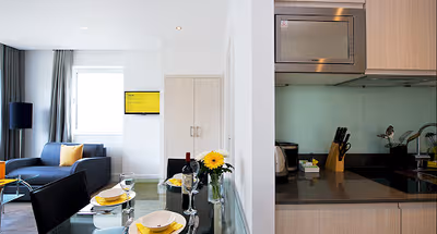 living space at Greenwich apartment