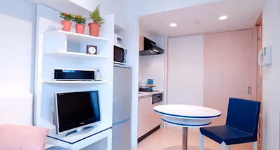 Comfy living area at Nogecho Apartments