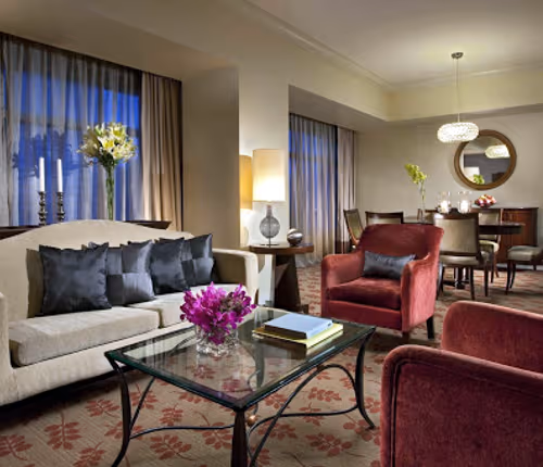 Simplistic living area in Ascott Makati