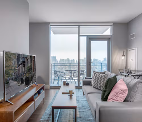 Living area at North Halsted Street #1706 Serviced Apartment, Lincoln Park