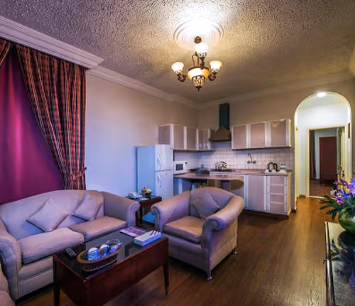 Living room at Palestine Street Apartments