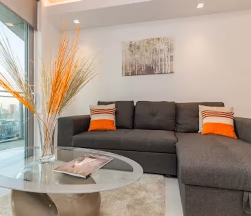 Living area at Docklands Lux 5min walk to Excel Centre