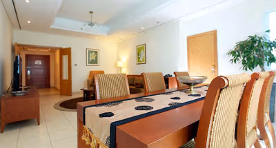 Dining space at Al Naseem Street Serviced Apartments, Dubai Marina