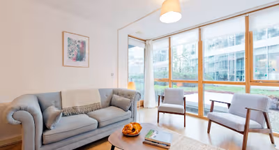 living space at Docklands apartment