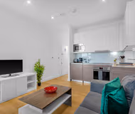 Living area at Heathrow Central Apartments by MySquare