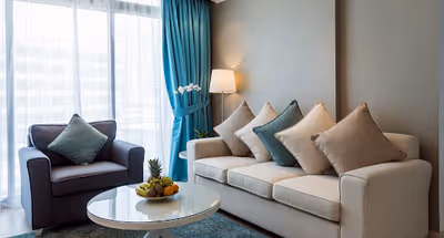 Living area at Seba Street Serviced Apartments, Dubai Marina