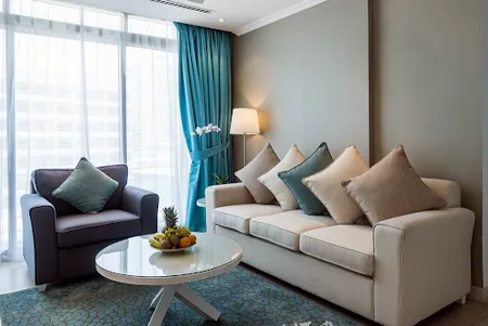 Living area at Seba Street Serviced Apartments, Dubai Marina