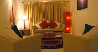 Comfy living area at Cunningham Serviced Apartments in Bengaluru