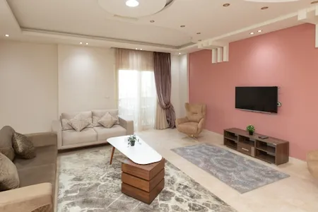Living area at New Cairo City Serviced Apartment