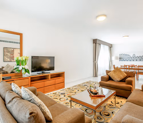 Bright living area at Mankhool 26B Street Serviced Apartments, Bur Dubai