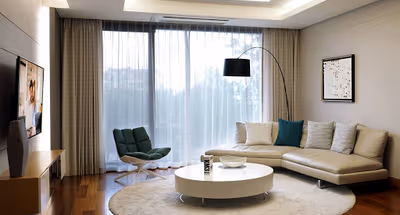 Stunning living area in Somerset Jeju Shinhwa World