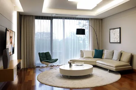 Stunning living area in Somerset Jeju Shinhwa World