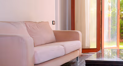 Simplistic living area in Koregaon Park Apartments